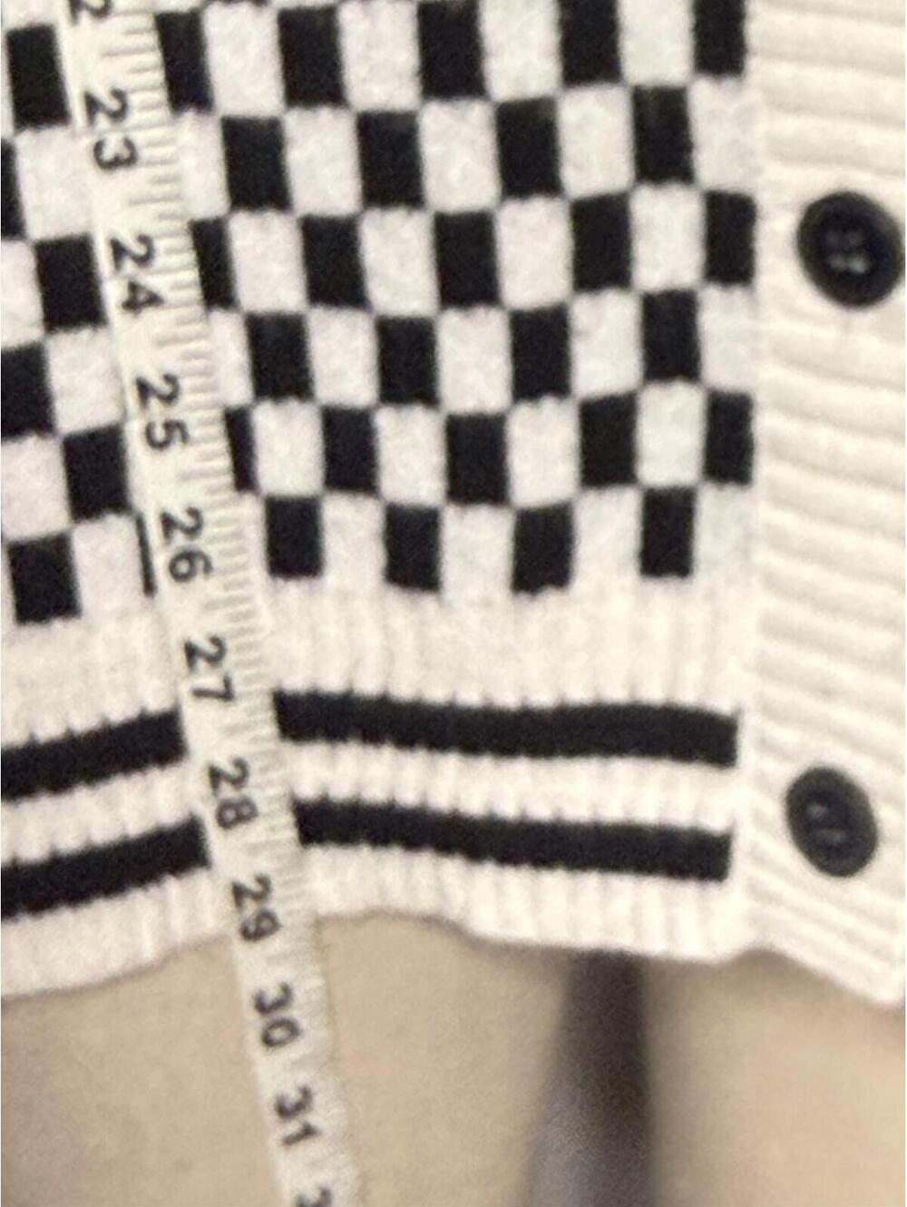 Dressed in Lala Get What I Want Grandpa Check Cardigan in Black And White - L/XL - Picture 4 of 5